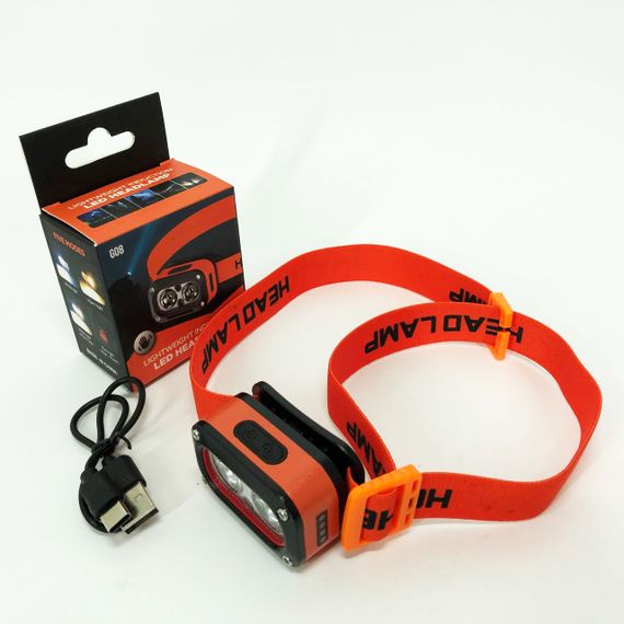 Ліхтар налобний G08-2XPG(white+yellow)+LED(red), Налобний ліхтар для автолюбителів, Led ліхтар налобний | Зображення 7
