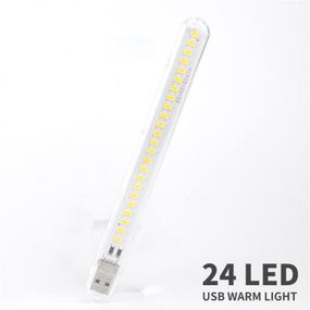 Світильник-нічник USB LED лампа 20 см*2 см на 24 світлодіоди 5V/1А Біле світло (370146)