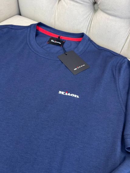 Футболка чоловіча Kiton темно-синя f717 | Зображення 1