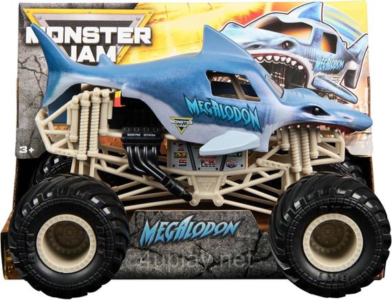 Оригинал Monster Jam Megalodon Монстр-трак 1:24 Акула Мегалодон Металлический кузов