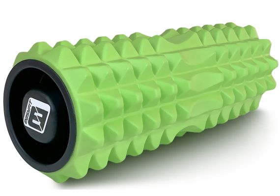 Масажний ролик EasyFit Grid Roller 33 см v.1.2 із заглушками з двох боків Салатовий (EF-2022a-GN)