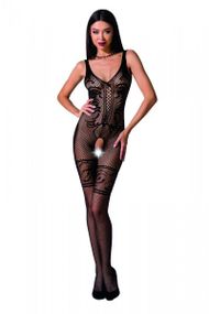 Бодистокинг Passion BS069 black, комбинезон, имитация чулок и боди sexstyle
