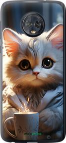 Чохол на Motorola Moto G6 Plus Білий кіт "5646u-976-2448"