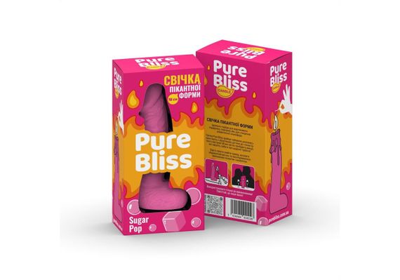 Свічка у формі фалоса Pure Bliss Pink Sugar Pop з ароматом жувальної гумки, 18 см Sex Aura | Зображення 1