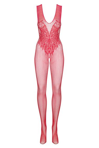 Бодистокинг комбинезон-сетка Obsessive N112 Красный S/M/L | Зображення 2