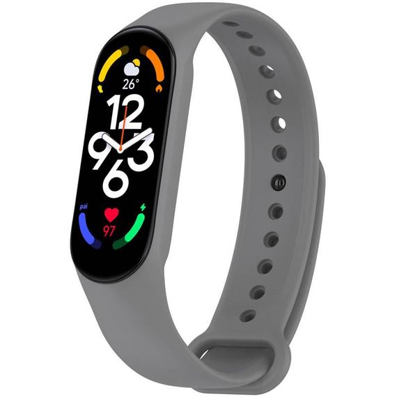 Силиконовый ремешок для Xiaomi Mi Band 7/6/5/4/3 Серый / Gray