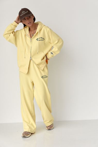 Теплий спортивний костюм з капюшоном - жовтий цвет, S/M (є розміри) | Зображення 4
