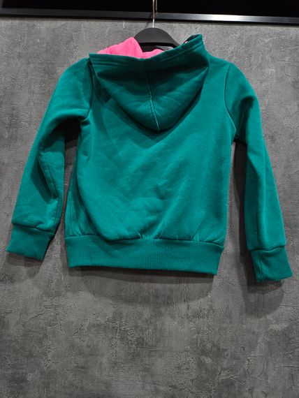 Кофта тепла на флісі на замку блискавці з капюшоном з кишенями на дівчинку для дівчинки дитяча | Зображення 2