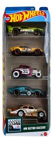 Hot Wheels Retro Racers Подарочный набор из 5-ти гоночных ретро автомобилей Хот Вилс