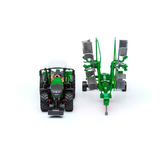 Машинка модель Трактор Fendt 1050 Vario c роторними валковими граблями 10cm | Зображення 6