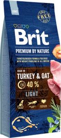 Корм Brit Premium Dog Light сухий з індичкою для собак із зайвою масою тіла 15 кг