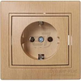 MIRA дуб класичний матовий Розетка внутрішня із заземленням Лезард