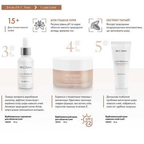 Відбілювальний крем навколо очей Farmasi Lumi Radiance Dr. C.Tuna 20 мл | Зображення 6
