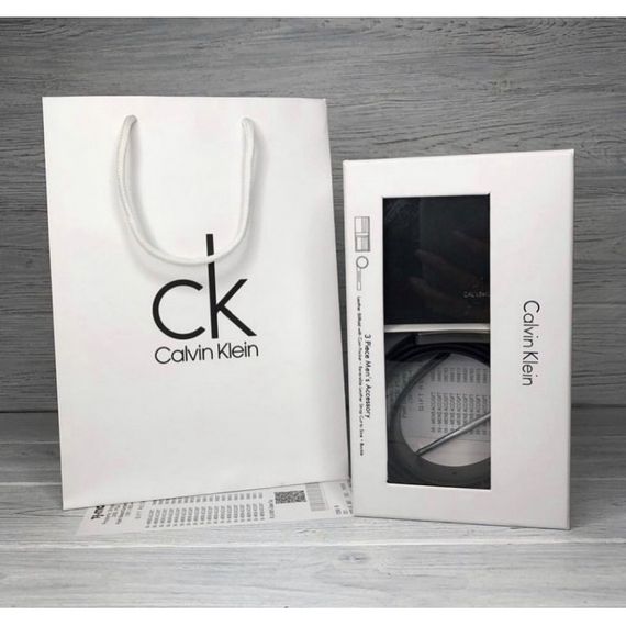 Мужской подарочный набор ремень и портмоне Calvin Klein натуральная кожа | Зображення 4