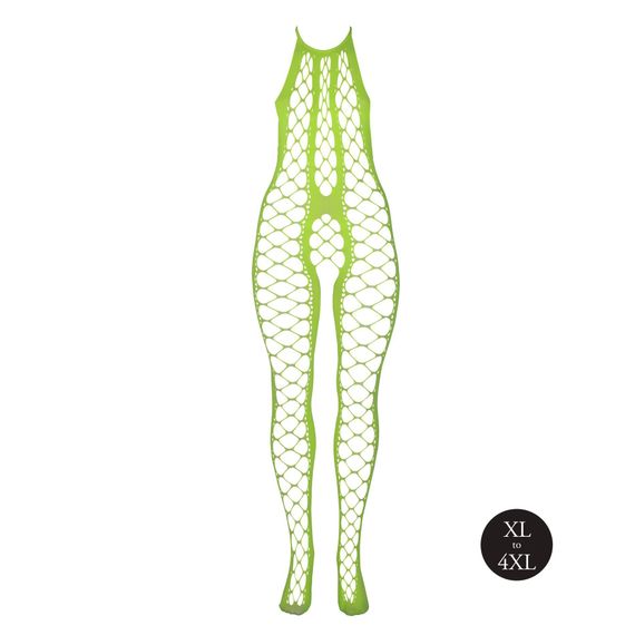 Бодістокінг - Ouch! Bodystocking With Halterneck Green, XL/4XL | Зображення 3