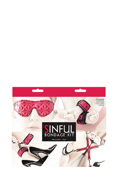 Комплект для зв'язування NS Novelties SINFUL BONDAGE KIT PINK | Зображення 1