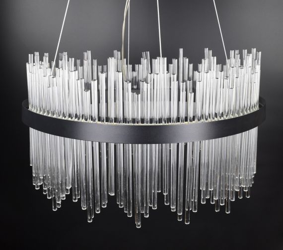 Люстра світлодіодна підвісна LED світильник для квартири на стелю лед 26920 Чорний 50-180х60х60 см. | Зображення 6