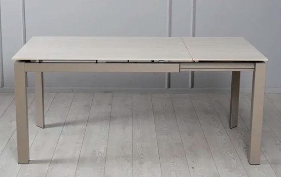 Прямоугольный обеденный стол Ларс 1400/2000x800x750 мм, столешница керамика бежевый мат/ноги шампань | Зображення 8
