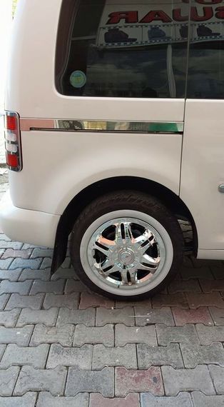 Молдинги під зсувну двері (2 шт., нерж) Maxi база для Volkswagen Caddy 2004-2010 рр | Зображення 2