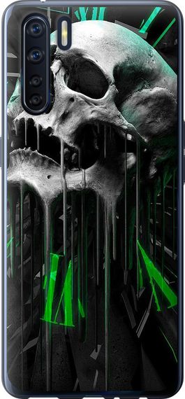 Чехол на Oppo A91 Череп-часы "4100u-1884-17620"