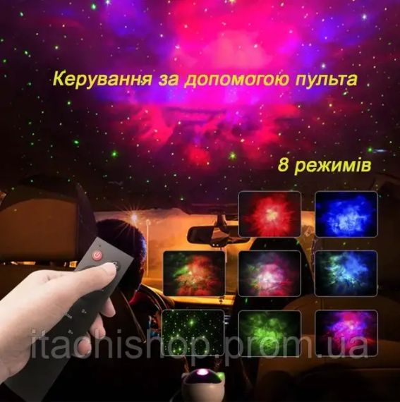 Нічник проєктор "Астронавт"/8 різних проєкцій/Зіркове небо | Зображення 1