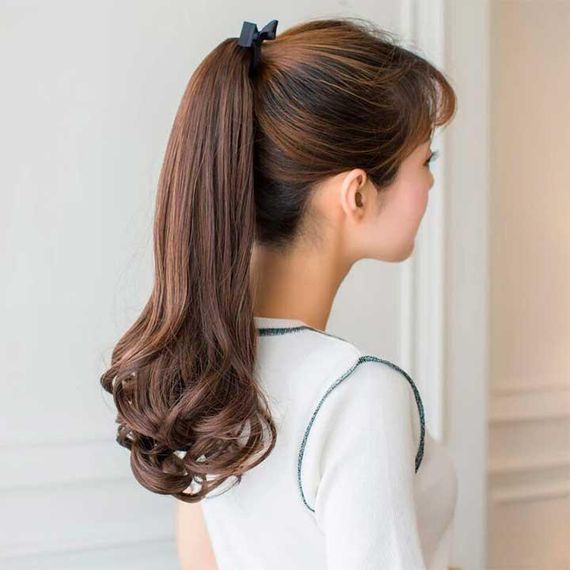 Шиньон накладной хвост на ленте Didaka волнистые волосы "Шатенка" - 48 см | Зображення 1