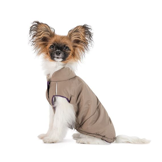 Жилет Pet Fashion Hardy для собак утеплений водонепроникний з отвором для повідця бежевий розмір L | Зображення 1
