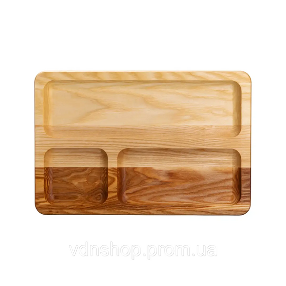 Доска для подачи деревянная 30×20 см прямоугольная на 3 секции T47W200