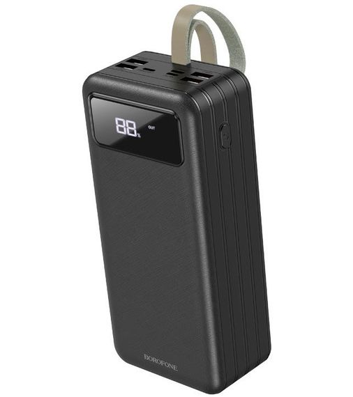 УМБ портативное зарядное Power Bank BOROFONE DBT09 60000mAh 4USB, Type-C, Lightning, черное | Зображення 1