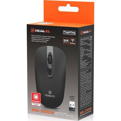 Мышка REAL-EL RM-350W Wireless Black/Gray (EL123200043) | Зображення 7