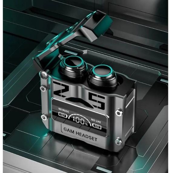 Навушники бездротові TWS M25 з Павер Банком 2000 mah Кейс Silver навушники Black (16069-hbr) | Зображення 5