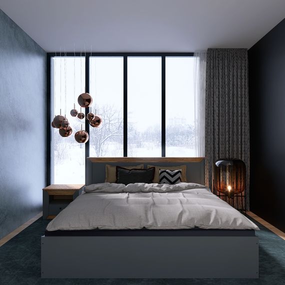 Ліжко двоспальне Еверест Нордік-1600 (підйомний механізм) 160х200 см Графіт/Дуб крафт золотий (EVR-5560) | Зображення 4