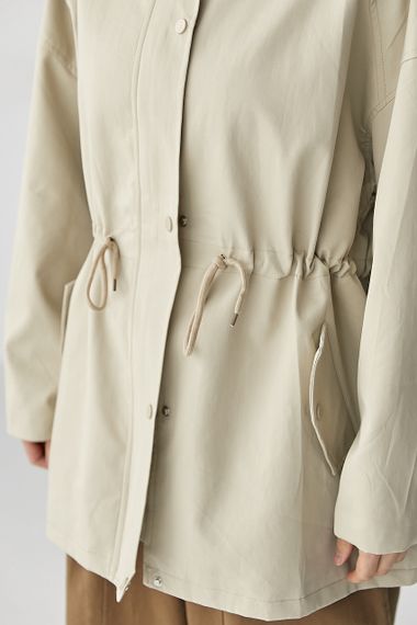 Жіноча вітровка-парка  на блискавці - бежевий цвет, M (є розміри) | Зображення 3