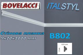 Стінова планка молдинг BOVELACCY ITALSTYL B802 9х20х2000 мм , екструдований полістирол