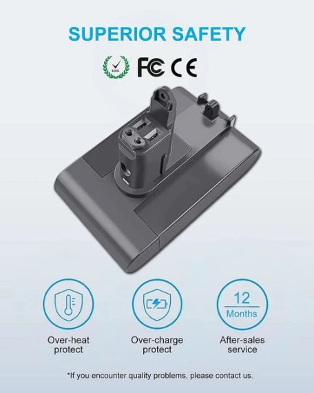 Сменная батарея DTK 4000 мА·ч для Dyson DC31/DC34/DC35/DC44, тип B | Зображення 1
