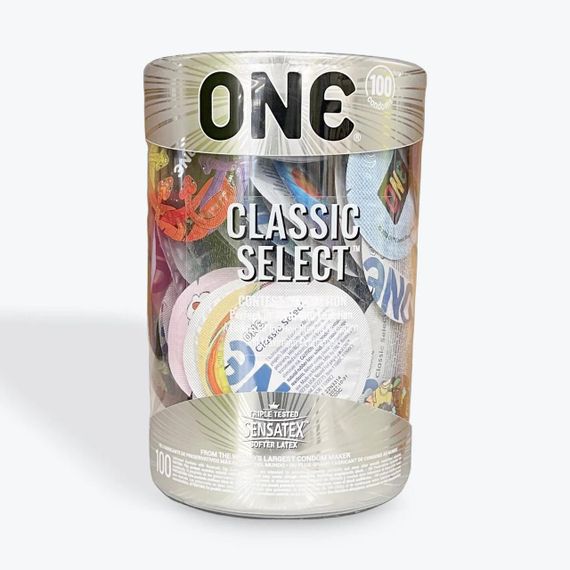 Набір презервативів ONE Classic Select Contest Collection, 100 шт, зі змазкою, паковання-тубус sexstyle
