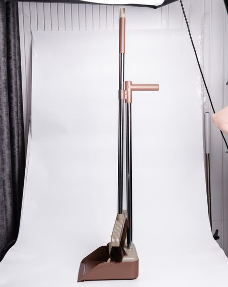 Набір віник та совок на довгій ручці для підлоги 27×25×103 (см) щітка віник для прибирання Коричневий HP-35015-11BR | Зображення 4