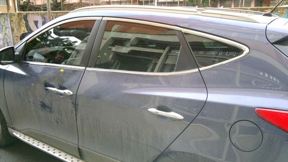 Полная окантовка стекол (10 шт, нерж.) для Hyundai IX-35 2010-2015 гг | Зображення 1