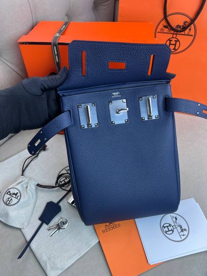 Месенджер синій Hermes Hac a Dos PM Blue c884 | Зображення 8