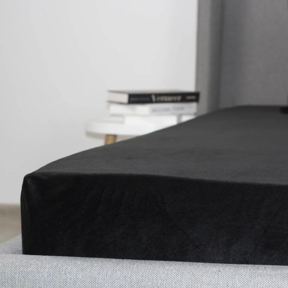 Простынь на резинке двуспальное ТЕП VELOUR 2-04824_34659 180х200 см черная