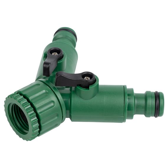 Кран розподільний з адаптерами Grad 1/2" 2-а виходи в/р 1/2"×3/4" (ABS) (5016885) | Зображення 2