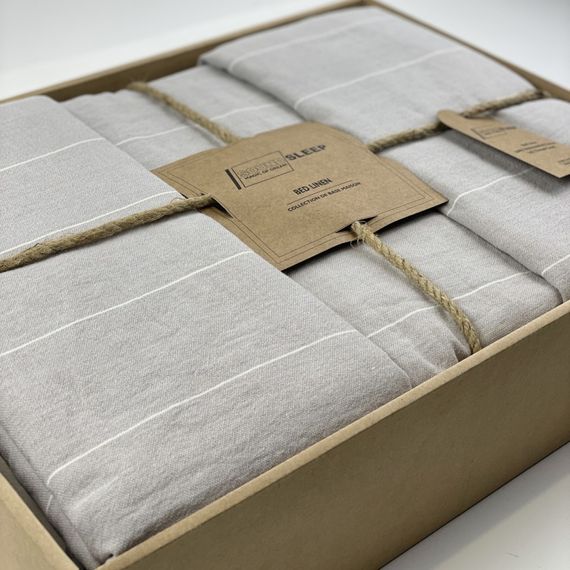 Комплект постільної білизни SoundSleep Stonewash AURA OPAL GREY сірий євро | Зображення 1
