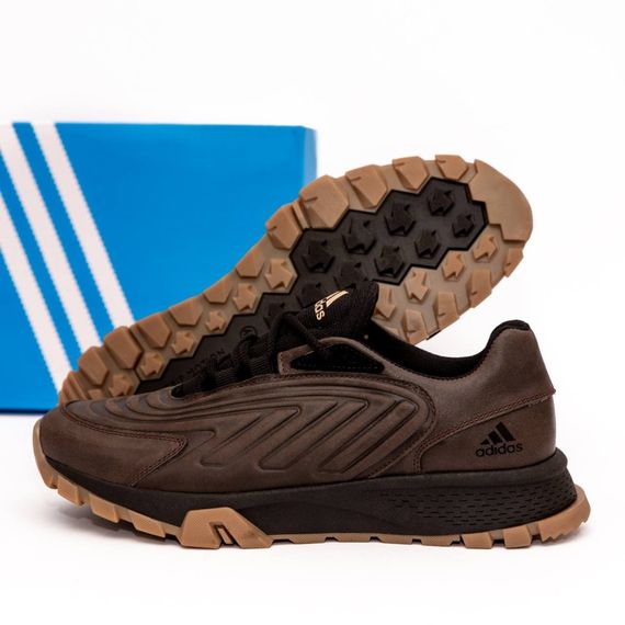 шкіряні кросівки Adidas  коричневі