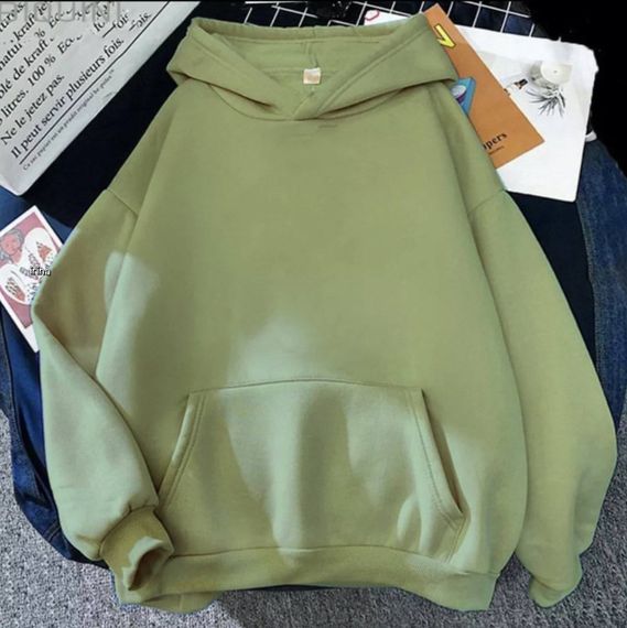 Женский однотонный худи оверсайз IP570 цвет оливковый, размер onesize 42/46
