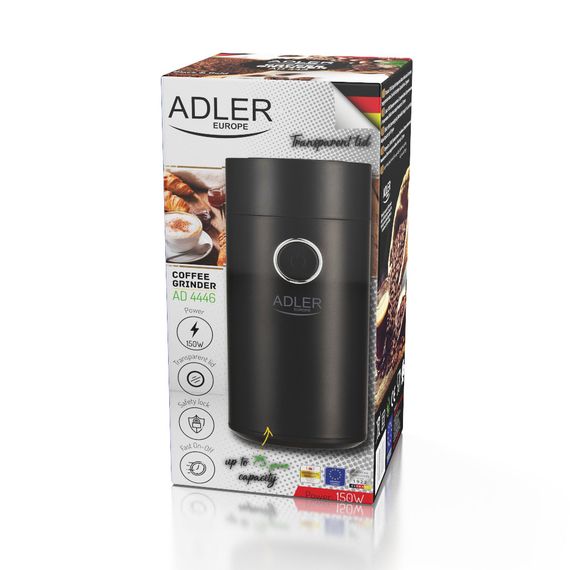 Кофемолка электрическая Adler AD 4446BS 150 Вт ножевая 75 г для зернового кофе | Зображення 9
