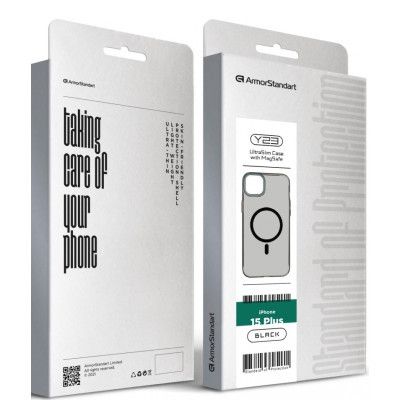 Чехол для мобильного телефона Armorstandart Y23 MagSafe Apple iPhone 15 Plus Transparent Black (ARM68334) | Зображення 3