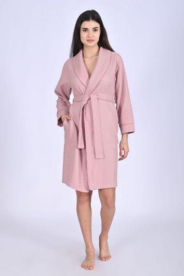 Жіночий вафельний халат Nusa 4271 пудровий 2XL | Зображення 3