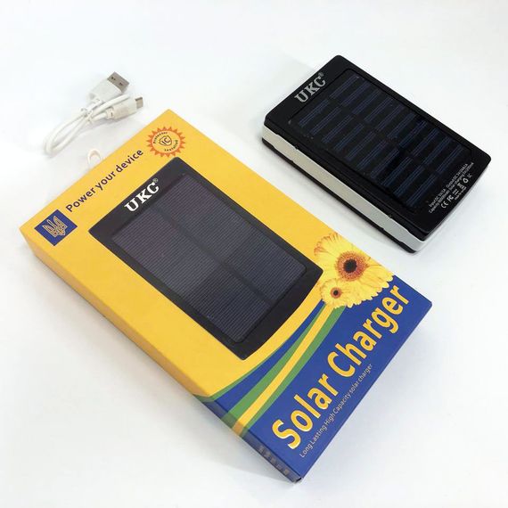УМБ Power Bank Solar 40000 mAh мобільне зарядне із сонячною панеллю та лампою. AH-924 Колір: чорний | Зображення 9