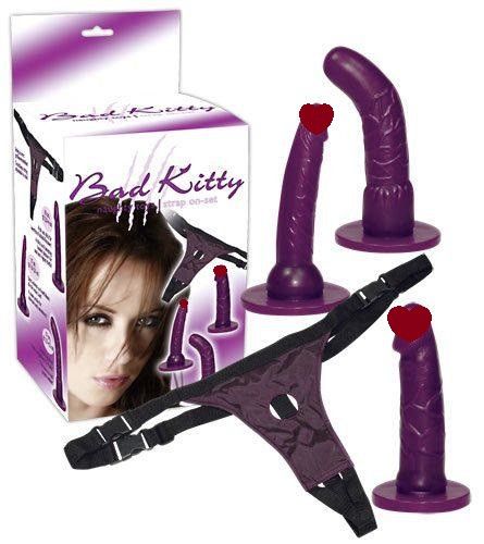 Страпон - Bad Kitty Strap-On purple Set Sex Aura