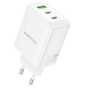 СЗУ BOROFONE BN32, 2xUSB-C+1xUSB-A, PD65W+QC3.0, White, Box